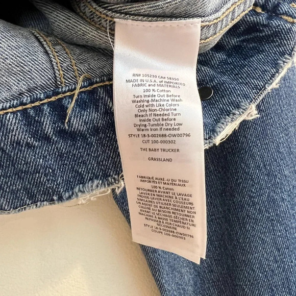 Current Elliot The Baby Trucker Blue Designer Classic Casual Denim Jean Jacket M - Picture 10 of 11